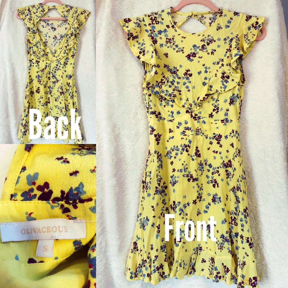 Yellow dress; open-back